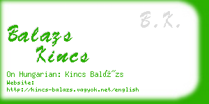 balazs kincs business card